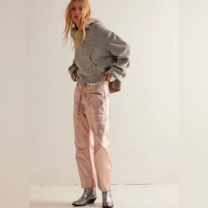 We The Free Moxie Metallic Low-Slung Barrel Jeans NWT - 31